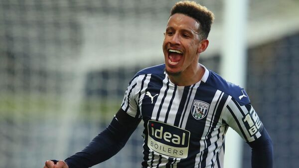 West Bromwich Albion's Callum Robinson celebrates after scoring his side's third goal during an English Premier League soccer match between West Bromwich Albion and Southampton at The Hawthorns in West Bromwich, England, Monday April 12, 2021 - Sputnik International