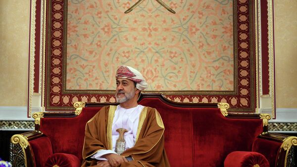 In this Feb. 21, 2020 file photo, Oman's ruler Sultan Haitham bin Tariq prepares for a meeting at al-Alam palace in the capital Muscat, Oman. - Sputnik International
