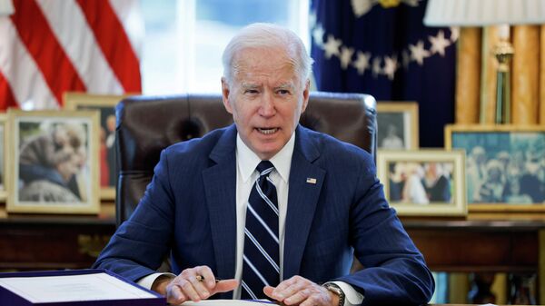 U.S. President Joe Biden signs the American Rescue Plan - Sputnik International