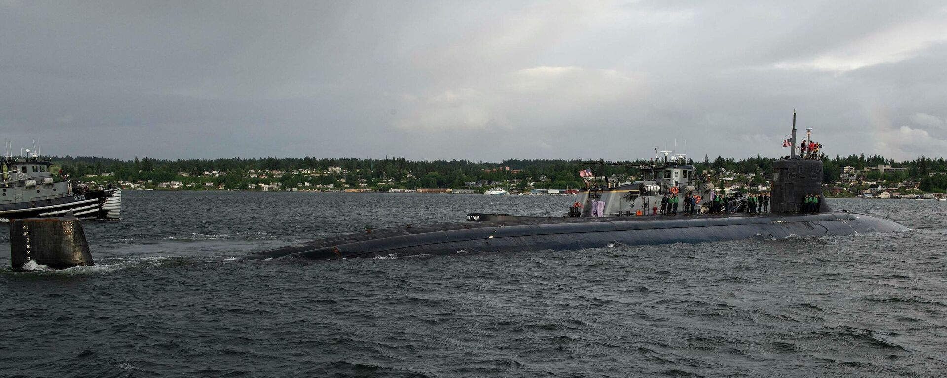 The Seawolf-class fast-attack submarine USS Connecticut (SSN 22) departs Naval Base Kitsap-Bremerton for deployment in Bremerton, Washington on May 27, 2021 - Sputnik International, 1920, 08.10.2021