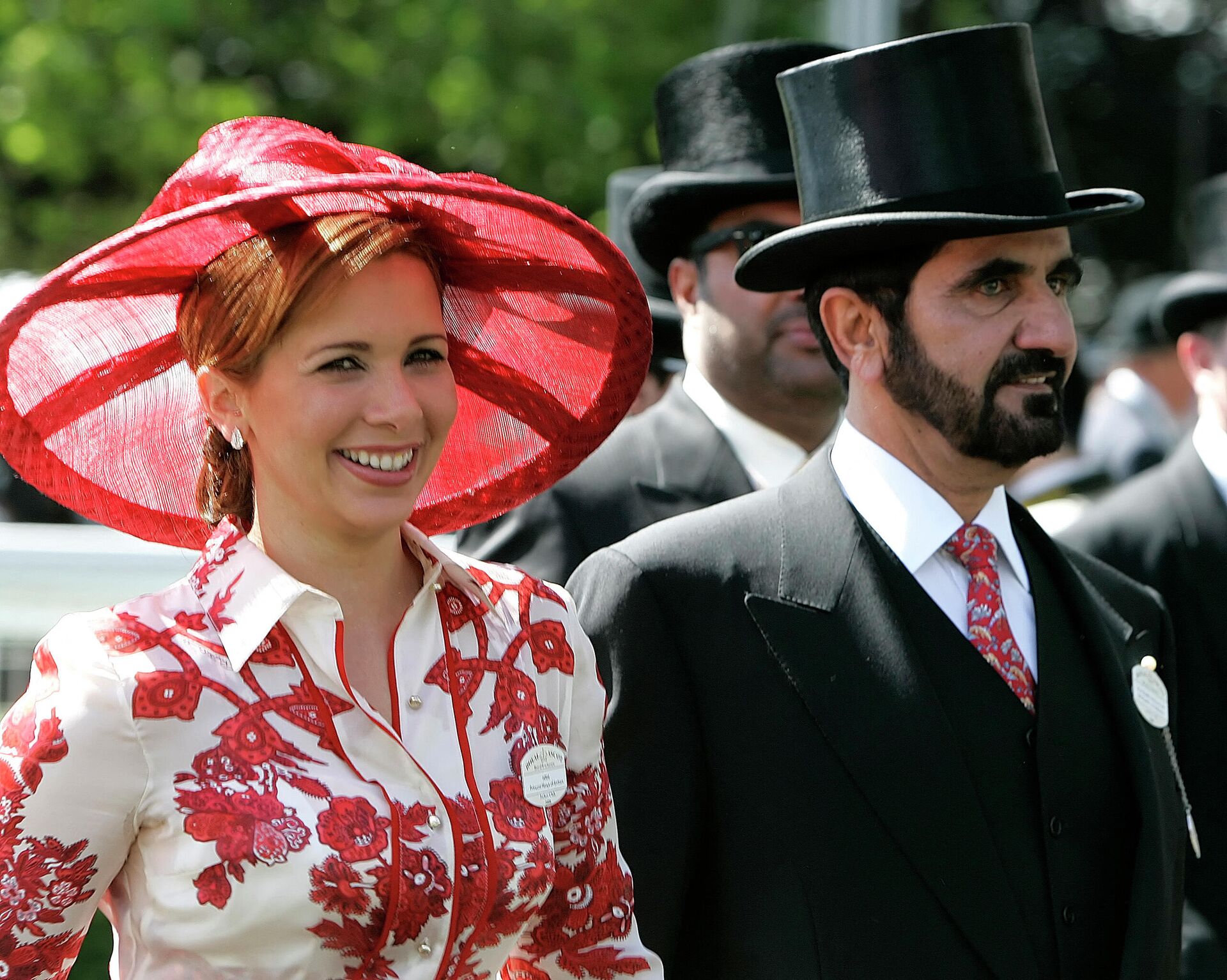 In this file photo taken on June 19, 2008 Dubai's Sheikh Mohammed bin Rashid Al Maktoum and his wife Princess Haya bint Al Hussein are pictured at Ascot racecourse during 'Ladies Day' at Royal Ascot, in southern England. - Sputnik International, 1920, 09.10.2021