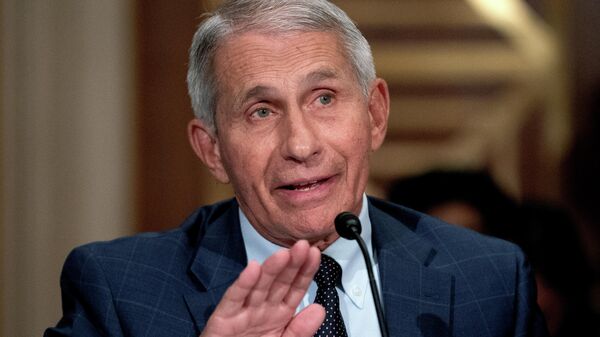 Dr. Anthony Fauci, director of the National Institute of Allergy and Infectious Diseases, speaks during a Senate Health, Education, Labor, and Pensions Committee hearing at the Dirksen Senate Office Building in Washington, D.C., U.S., July 20, 2021. - Sputnik International