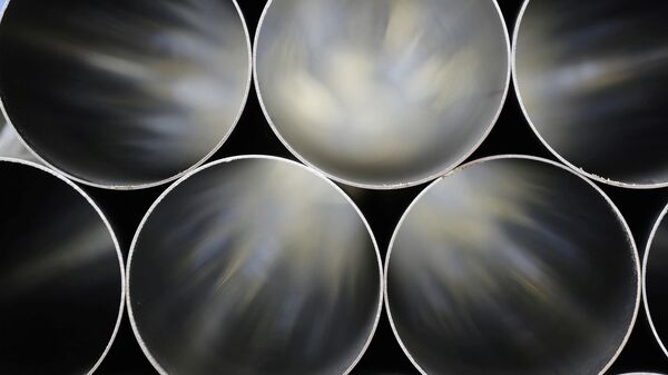 FILE PHOTO: Stainless steel tubes are stored ready to be made into exhausts at the Eminox factory, during a post-Budget visit by Britain's Chancellor of the Exchequer Philip Hammond, in Gainsborough, - Sputnik International