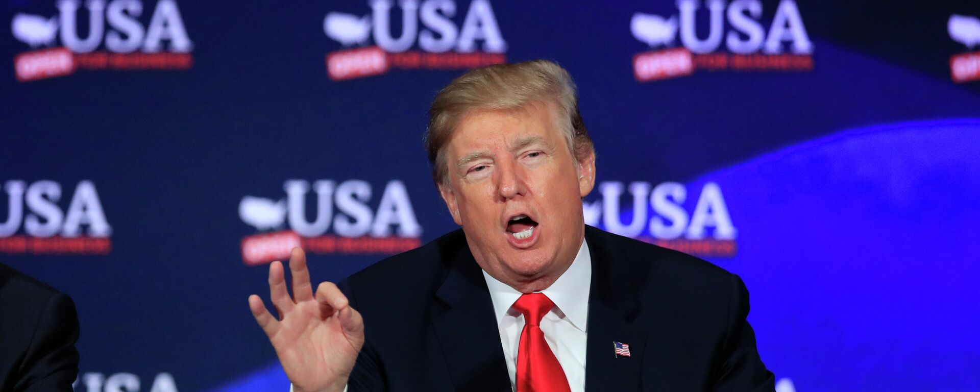  In this May 5, 2018 file photo, President Donald Trump speaks during a roundtable discussion on tax reform at Cleveland Public Auditorium and Conference Center in Cleveland, Ohio. - Sputnik International, 1920, 14.11.2021