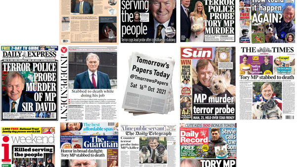 British newspapers' reaction to Tory MP David Amess's stabbing death. - Sputnik International