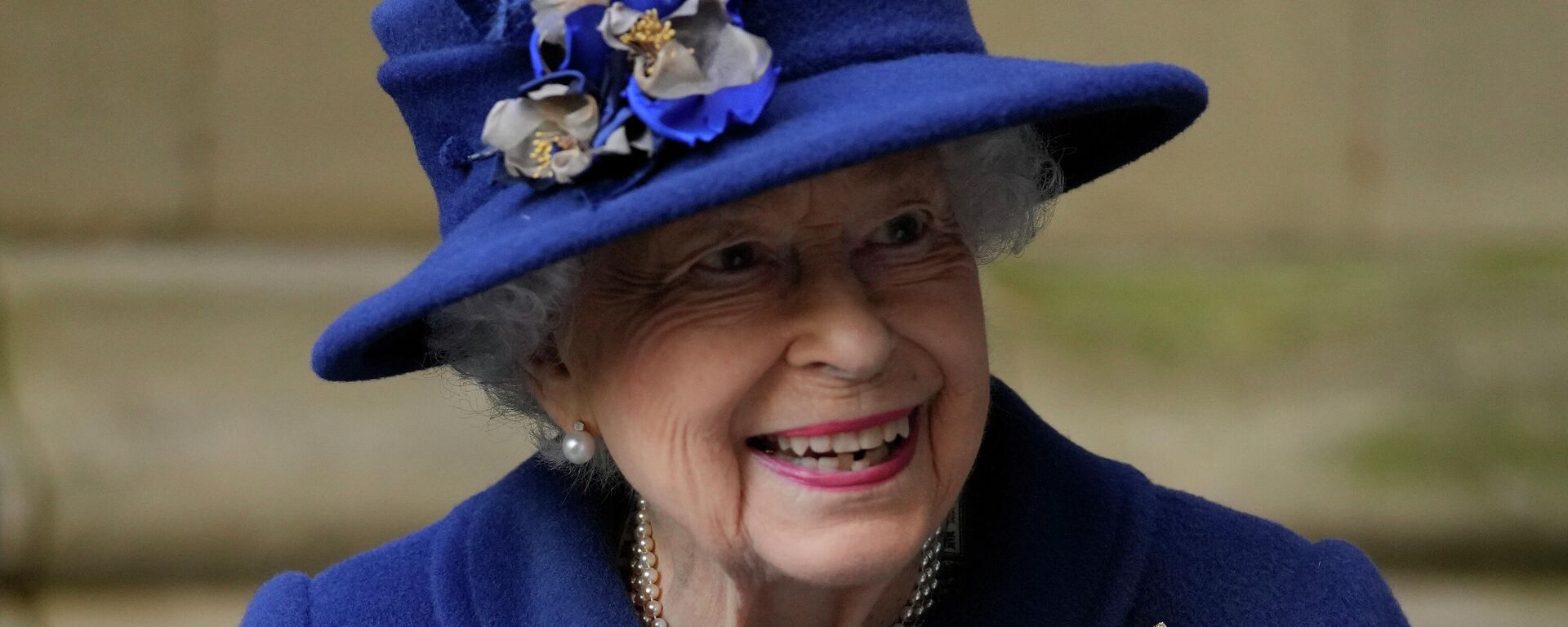 Britain's Queen Elizabeth II, Patron, smiles as she leaves after attending a Service of Thanksgiving to mark the Centenary of the Royal British Legion at Westminster Abbey, in London, Tuesday, Oct. 12, 2021.  - Sputnik International, 1920, 24.12.2021