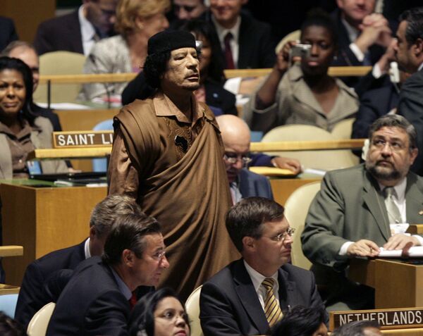 Gaddafi arrives at the 64th session of the General Assembly at United Nations headquarters, 23 September 2009. - Sputnik International