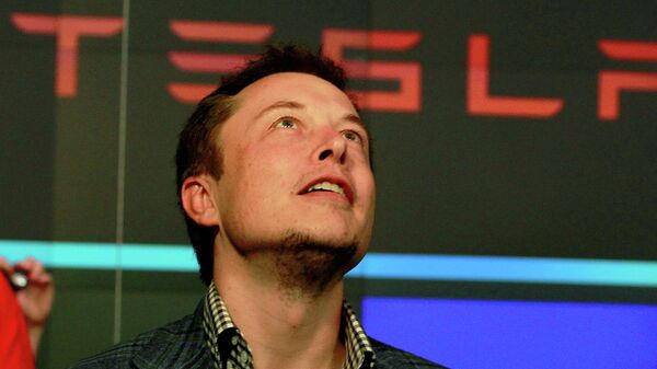 CEO of Tesla Motors Elon Musk reacts following the company's initial public offering at the NASDAQ market in New York June 29, 2010 - Sputnik International