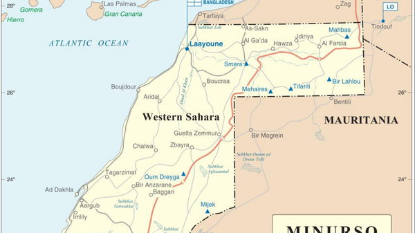 A map of Western Sahara from August 2021, showing the sand berm built by Morocco and sites used by the UN Mission for the Referendum in Western Sahara (MINURSO) - Sputnik International