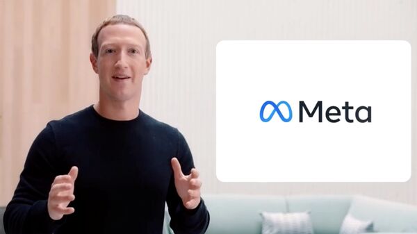 Facebook CEO Mark Zuckerberg speaks during a live-streamed virtual and augmented reality conference to announce the rebrand of Facebook as Meta, in this screen grab taken from a video released October 28, 2021.  - Sputnik International