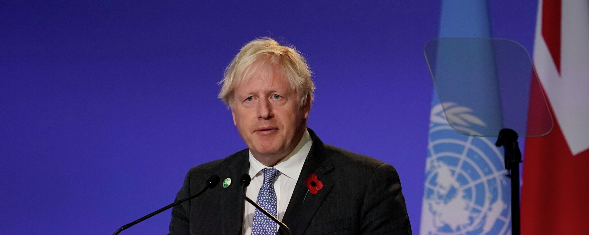 British Prime Minister Boris Johnson speaks during the opening ceremony of the COP26 U.N. Climate Summit, in Glasgow, Scotland, Monday, Nov. 1, 2021. - Sputnik International, 1920, 01.11.2021