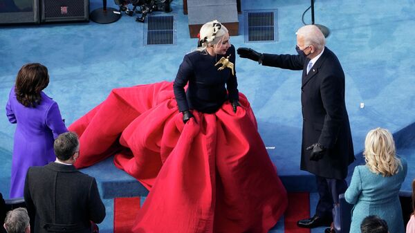 President-elect Joe Biden greets Lady Gaga during the 59th Presidential Inauguration at the U.S. Capitol in Washington, Wednesday, Jan. 20, 2021 - Sputnik International