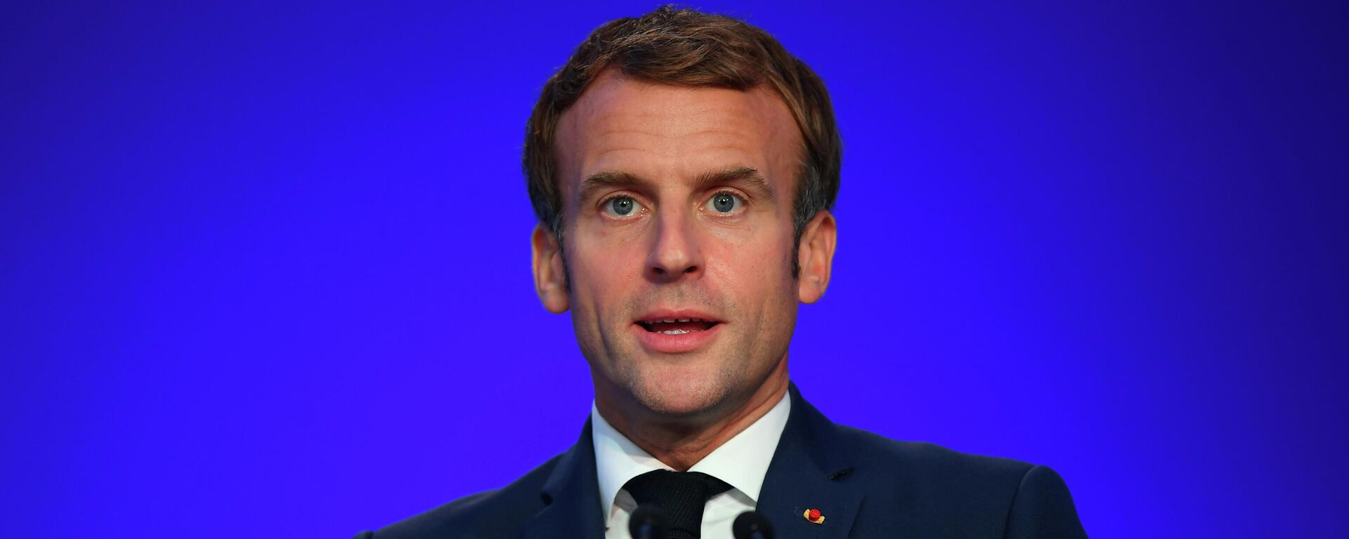 France's President Emmanuel Macron presents his national statement as a part of the World Leaders' Summit at the UN Climate Change Conference (COP26) in Glasgow, Scotland, Britain November 1, 2021 - Sputnik International, 1920, 04.11.2021
