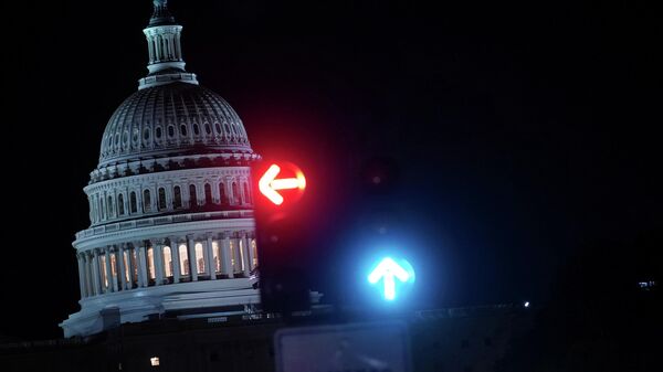 The U.S Capitol seen at night from Pennsylvania Avenue in Washington, U.S., October 24, 2021 - Sputnik International