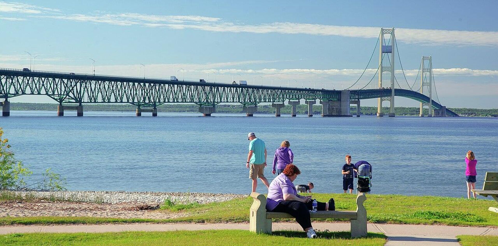 Mackinac Bridge from Mackinaw City - Sputnik International, 1920, 08.11.2021