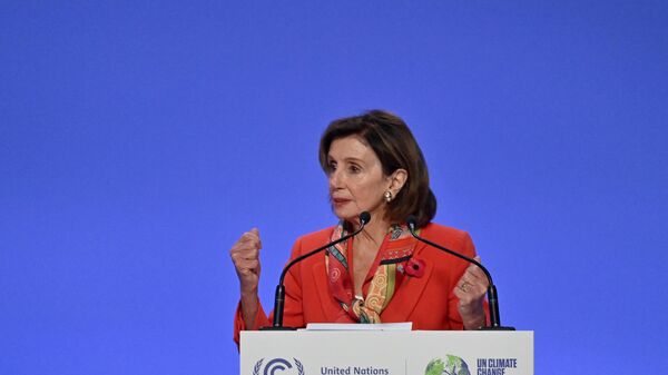 US Speaker of the House Nancy Pelosi speaks at a session during the COP26 UN Climate Change Conference in Glasgow on November 9, 2021. - Sputnik International