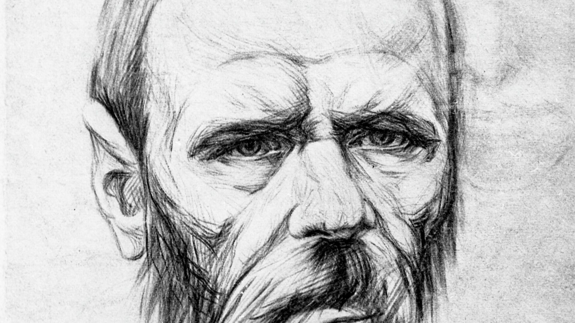 A portrait of Fyodor Mikhailovich Dostoevsky by Soviet artist Joseph Charlemagne - Sputnik International, 1920, 11.11.2021