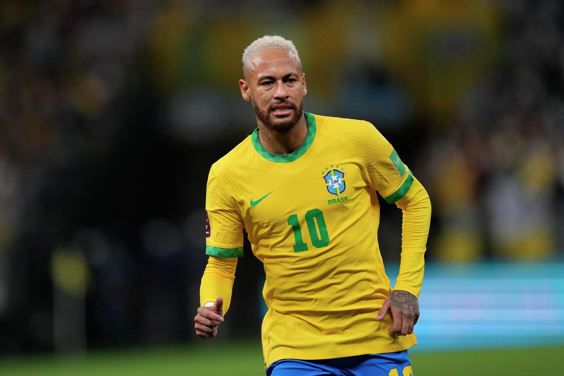 Brazil's Neymar gestures during a qualifying soccer match against Colombia for the FIFA World Cup Qatar 2022 at Neo Quimica Arena stadium in Sao Paulo, Brazil, Thursday, Nov.11, 2021 - Sputnik International, 1920, 23.02.2022