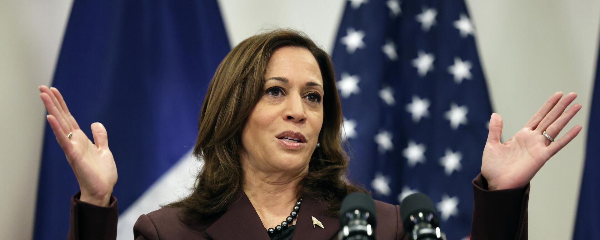 U.S. Vice-President Kamala Harris gestures as she gives a press conference in Paris, France November 12, 2021 - Sputnik International, 1920, 18.11.2021