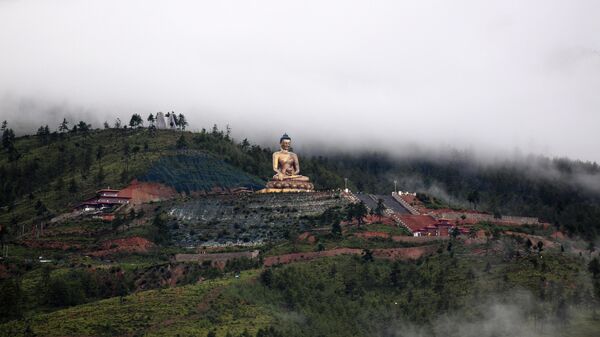 This photo taken on  August 24, 2018, shows the Buddha Dordenma statue atop a hill in the Kuensel Phodrang Nature Park in Thimphu - Sputnik International
