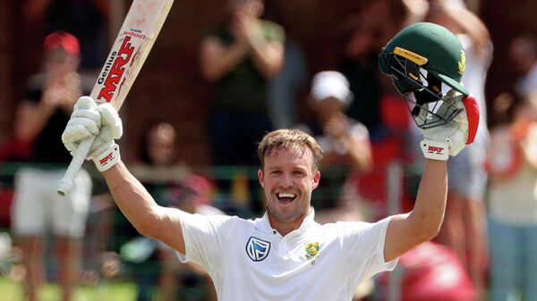  South Africa's AB de Villiers celebrates his century in the South Africa vs Australia second test at Port Elizabeth, South Africa, March 11, 2018 - Sputnik International