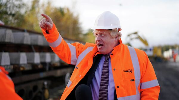 Britain's Prime Minister Johnson visits the Network Rail hub at Gascoigne Wood, in Selby - Sputnik International