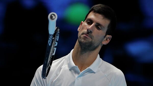 Serbia's Novak Djokovic reacts during his group stage match against Britain's Cameron Norrie - Sputnik International