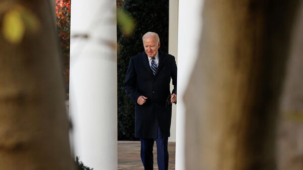 U.S. President Joe Biden arrives for the 74th National Thanksgiving Turkey Presentation in the Rose Garden at the White House in Washington, U.S., November 19, 2021. - Sputnik International