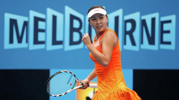 Peng Shuai of China gestures in her match against Kateryna Bondarenko of Ukraine at the Australian Open tennis tournament in Melbourne January 18, 2011. - Sputnik International