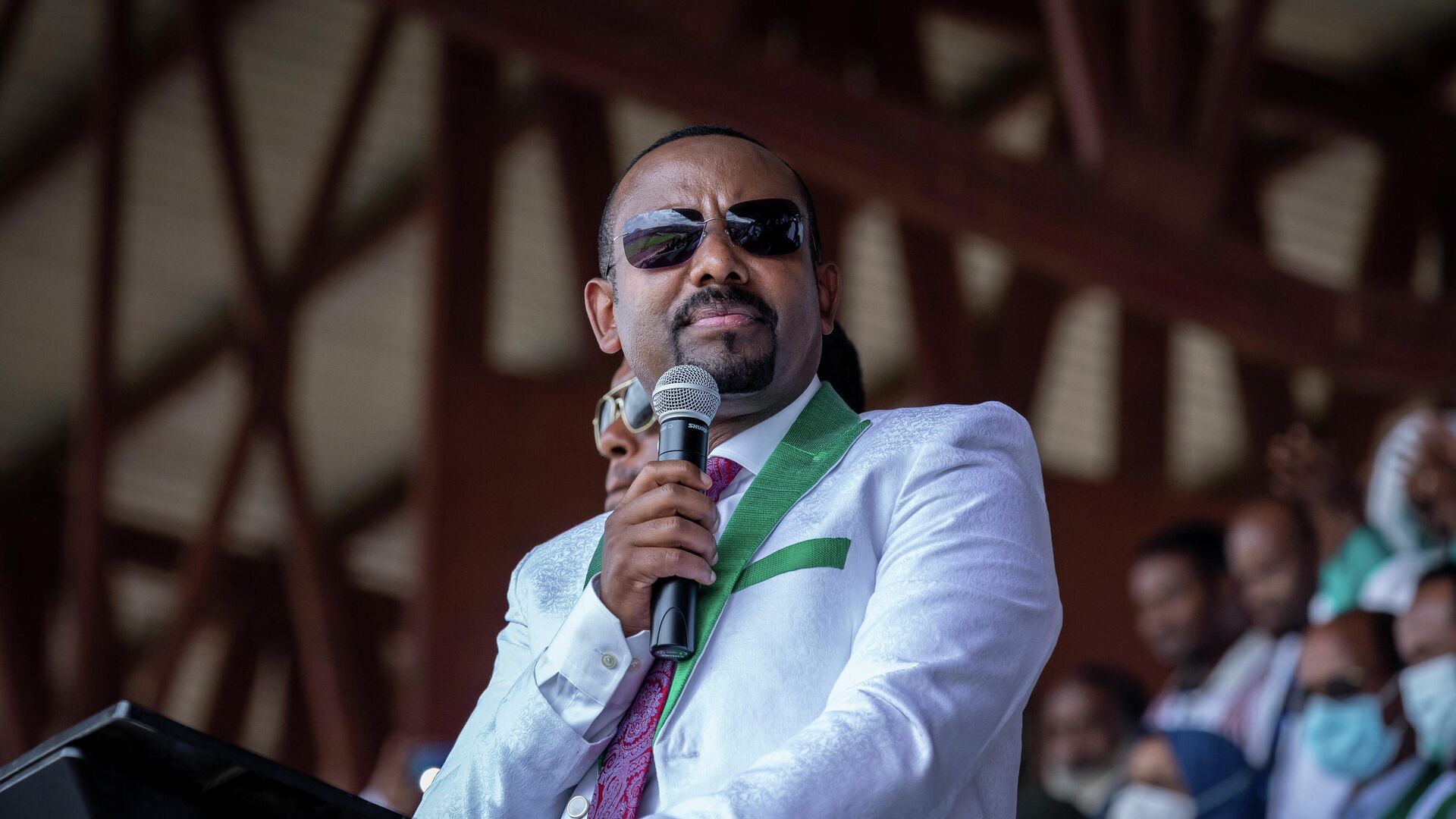 In this Wednesday, June 16, 2021 file photo, Ethiopia's Prime Minister Abiy Ahmed speaks at a final campaign rally at a stadium in the town of Jimma in the southwestern Oromia Region of Ethiopia. Ethiopia's Prime Minister Abiy Ahmed has been sworn in Monday, Oct. 4, 2021 for a second five-year term. - Sputnik International, 1920, 22.11.2021
