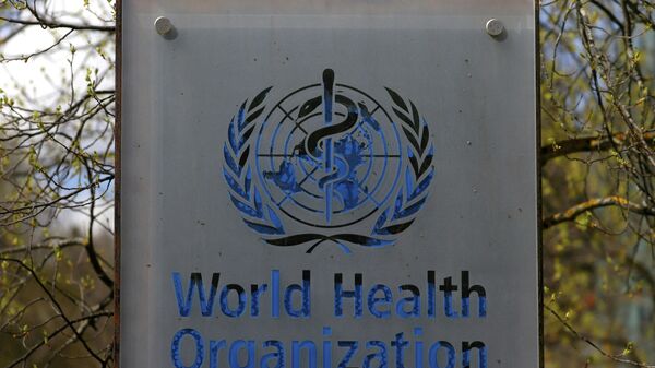 A logo is pictured outside a building of the World Health Organization (WHO) during an executive board meeting on update on the coronavirus disease (COVID-19) outbreak, in Geneva, Switzerland, April 6, 2021 - Sputnik International