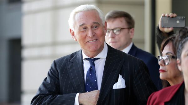  In this Nov. 15, 2019, photo, Roger Stone exits federal court in Washington. The committee investigating the Jan. 6 Capitol insurrection has issued subpoenas to five more individuals, including Donald Trump's ally Stone and conspiracy theorist Alex Jones.  - Sputnik International