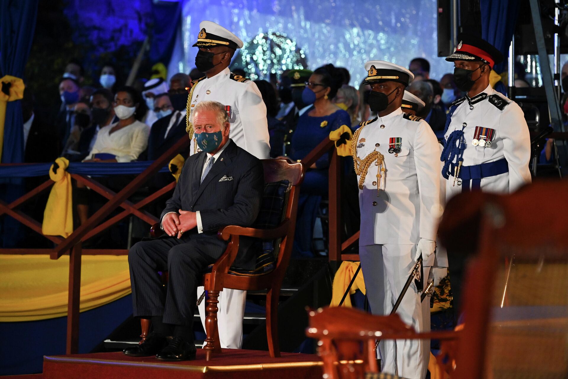 Britain's Prince Charles attends the Presidential Inauguration Ceremony to mark the birth of a new republic in Barbados at Heroes Square in Bridgetown, Barbados, November 29, 2021. - Sputnik International, 1920, 30.11.2021