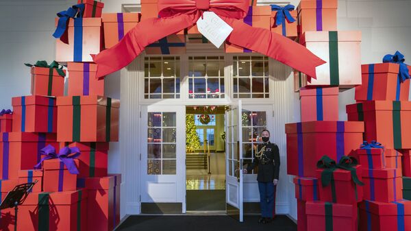 Рождественские декорации Белого дома в Вашингтоне  - Sputnik International