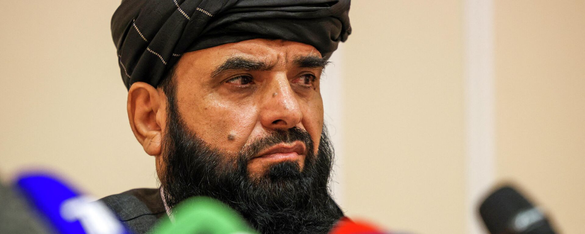 Taliban negotiator Suhail Shaheen attends a press conference in Moscow on July 9, 2021 - Sputnik International, 1920, 02.12.2021