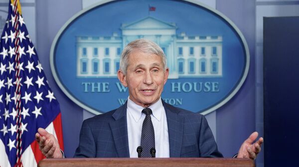 Dr. Anthony Fauci speaks about the Omicron coronavirus variant during a press briefing at the White House in Washington, U.S., December 1, 2021. - Sputnik International