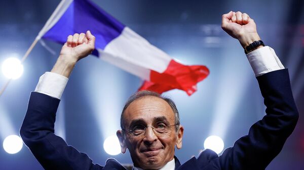French far-right commentator Eric Zemmour, a candidate in the 2022 French presidential election, attends a political campaign rally in Villepinte near Paris, France, December 5, 2021. - Sputnik International