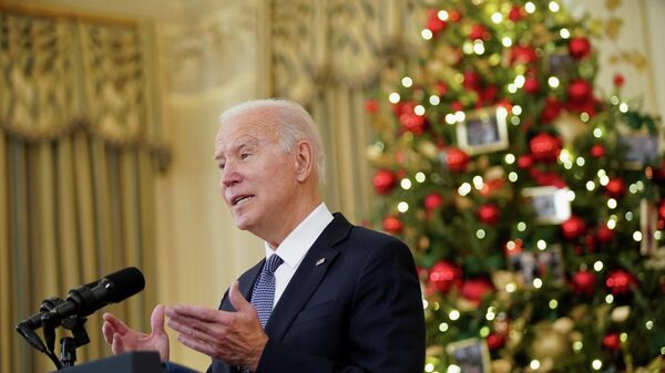 U.S. President Joe Biden delivers remarks on the November jobs report at the White House in Washington, U.S., December 3, 2021. - Sputnik International