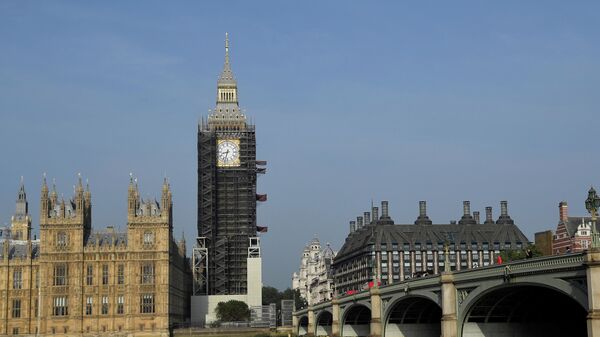 FILE PHOTO: Big Ben clock hands restored to original blue colour as renovations continue at the Houses of Parliament, London - Sputnik International