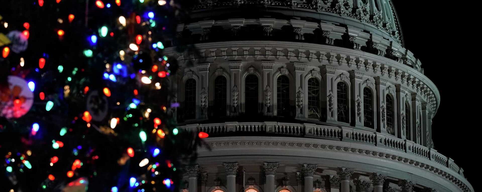The dome of the U.S. Capitol is seen behind the Capitol Christmas tree on Capitol Hill in Washington, U.S., December 1, 2021. - Sputnik International, 1920, 09.12.2021