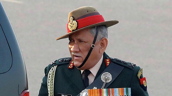 Indian Army chief General Bipin Rawat arrives for the Beating the Retreat ceremony in New Delhi, India, January 29, 2019. Picture taken January 29, 2019.  - Sputnik International