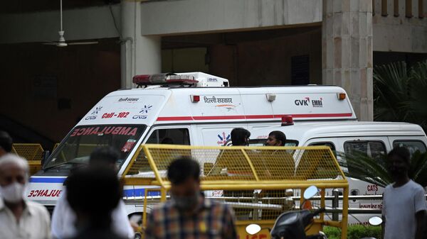 An ambulance is seen inside the Rohini court in New Delhi (File) - Sputnik International