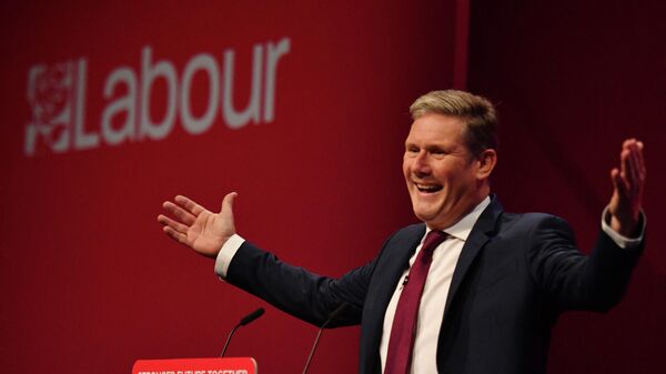 Labour leader Keir Starmer gives his keynote speech on the final day of the annual Labour Party conference in Brighton, on the south coast of England on September 29, 2021.  - Sputnik International