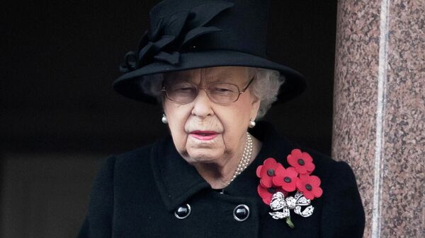 Britain's Queen Elizabeth attends the National Service of Remembrance at The Cenotaph on Whitehall in London, Britain November 8, 2020 - Sputnik International