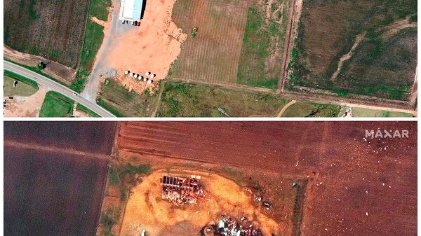 Фотографии ферм до и после прохождения торнадо по территории штата Арканзас в США  - Sputnik International