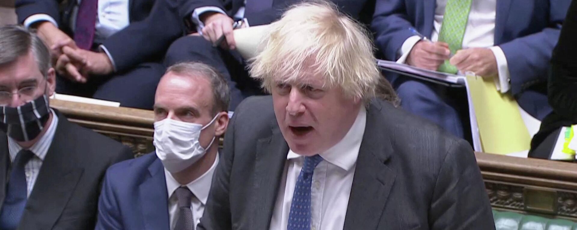 British Prime Minister Boris Johnson speaks during the weekly question time debate at Parliament in London, Britain, December 15, 2021 - Sputnik International, 1920, 15.12.2021