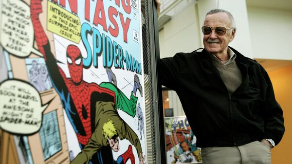  In this March 21, 2006 file photo, comic book creator Stan Lee stands beside some of his drawings in the Marvel Super Heroes Science Exhibition at the California Science Center in Los Angeles.  - Sputnik International