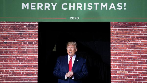 US President Donald Trump arrives for a Keep America Great Rally at Kellogg Arena December 18, 2019, in Battle Creek, Michigan. - Sputnik International