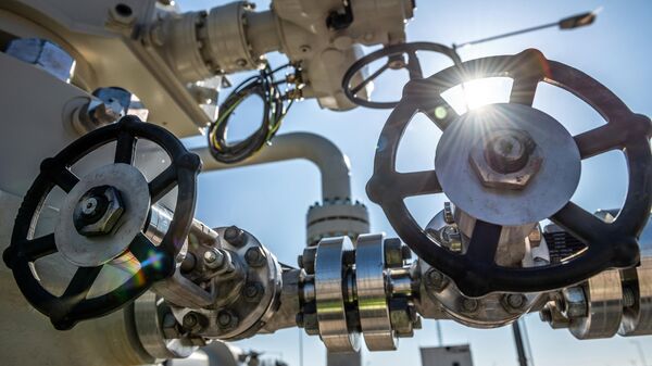 Piping systems and shut-off valves are pictured at the gas receiving station of the Nord Stream Baltic Sea pipeline, in Lubmin, Germany.  - Sputnik International