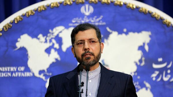 Iranian foreign ministry spokesman Saeed Khatibzadeh speaks during a press conference in Tehran on February 22, 2021. - Sputnik International